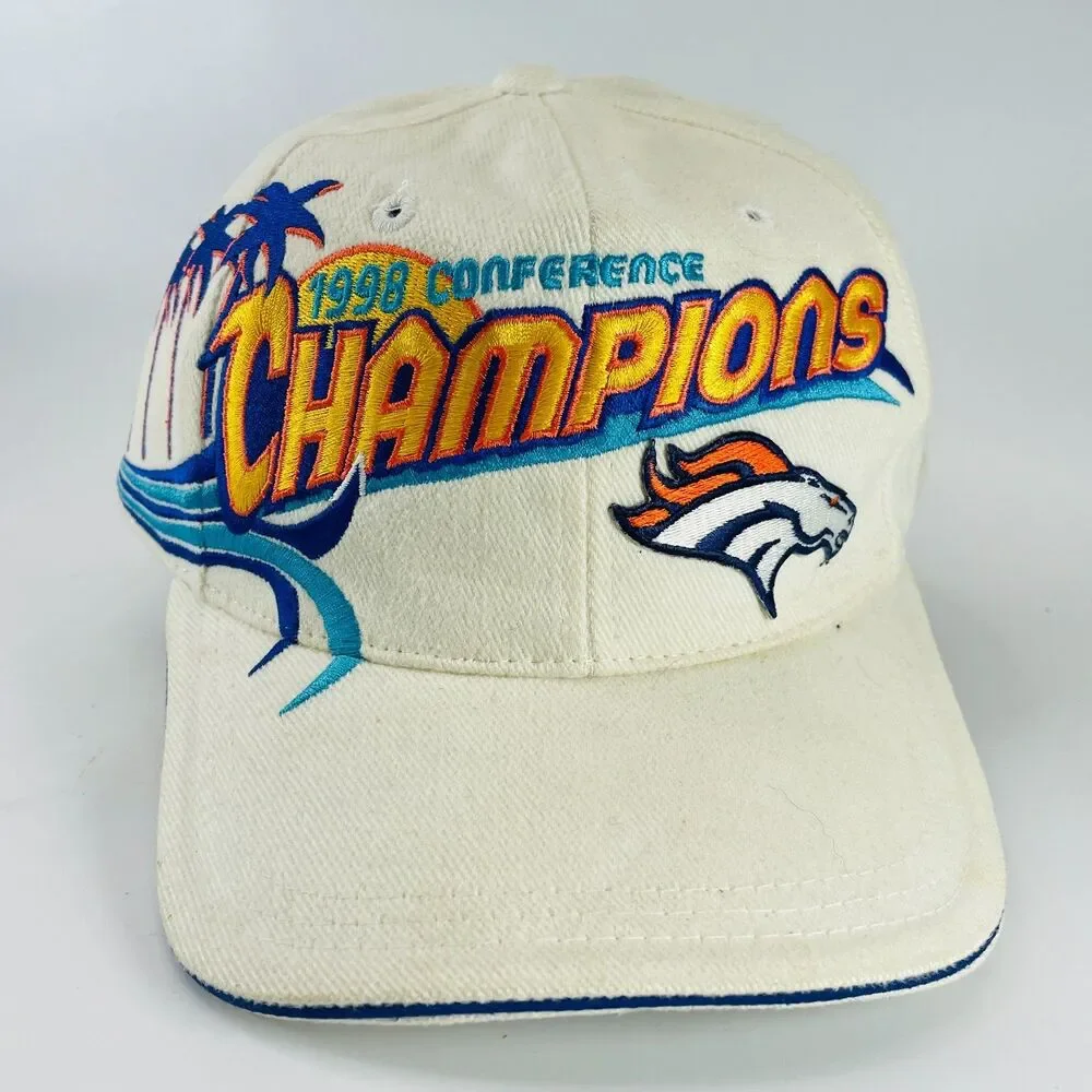 VIntage Denver Broncos 1998 AFC Champions Hat Sports Specialties Pro Line Miami